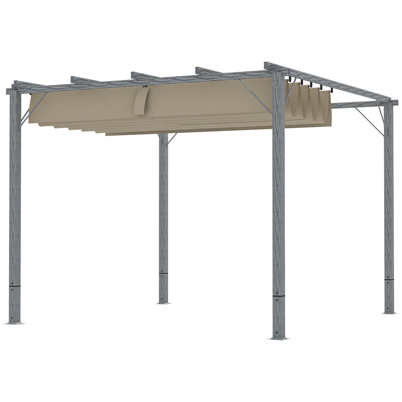 3 X 3(m) Aluminium Garden Pergola With Retractable Roof