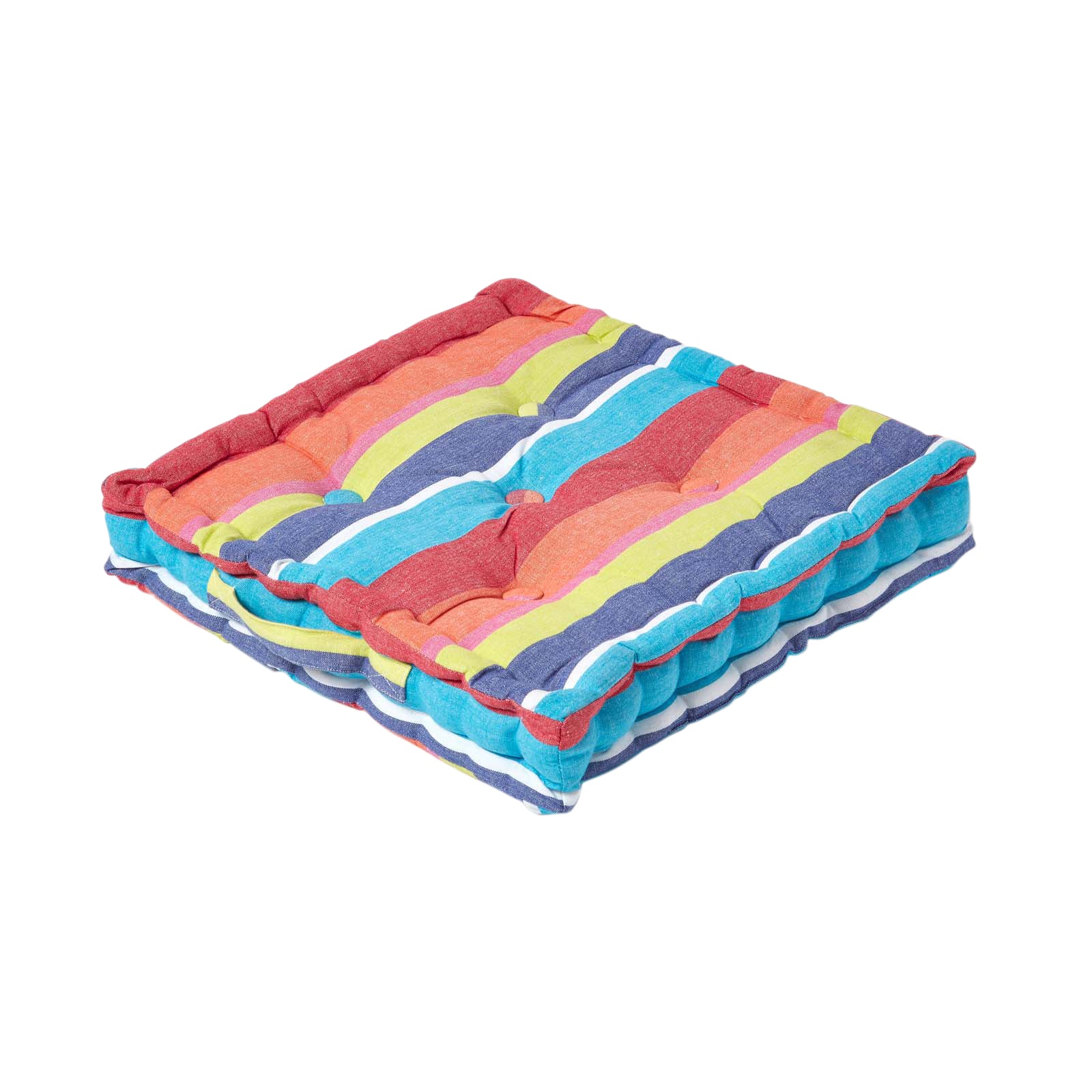 Cotton Striped Floor Cushion | 50cm x 50cm | Multi Colour
