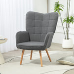 Upholstered Tufted Wingback Armchair With Seat Padding | One Size | Dark Grey
