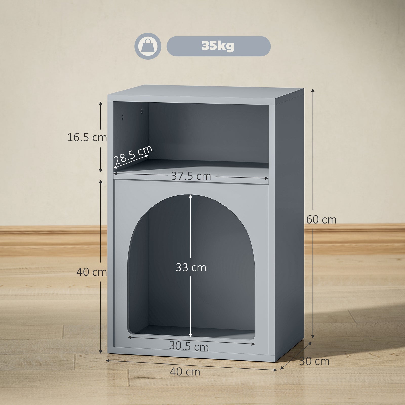 Bedside Table, Modern Bedside Cabinet For Bedroom | Grey