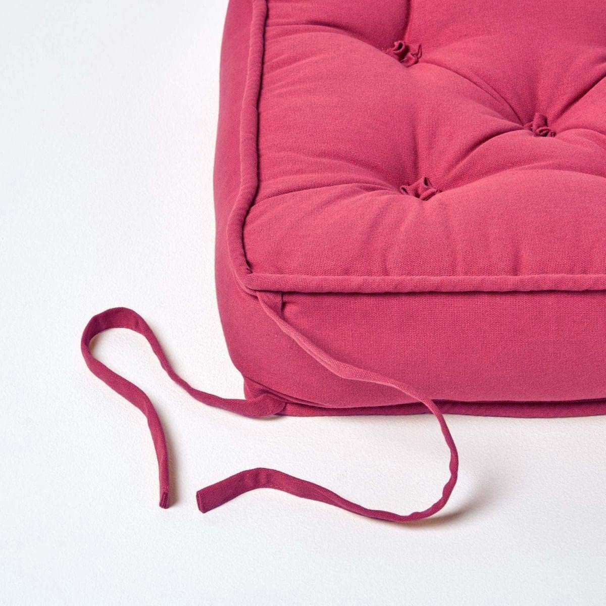 Cotton Dining Chair Booster Cushion | 40cm x 40cm | Red