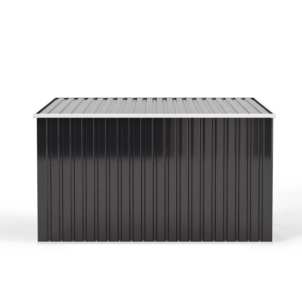 Garden Storage Shed Bike Metal Pent Tool Shed House Galvanized Steel Can Put 3-4 Bicycles (d105x W210x H130cm) | Charcoal Black