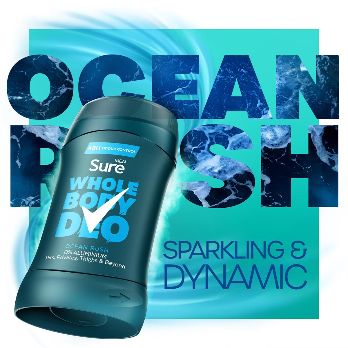 Men Deodorant Stick Ocean Rush With 48hrs Of Odour Control 50ml, 3 Pack | Set of 3