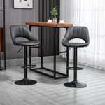 Barstools Set Of 2 Swivel Pu Leather