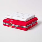 Cotton Christmas Red Snowflake Border Tablecloth | 54" x 90" | Red
