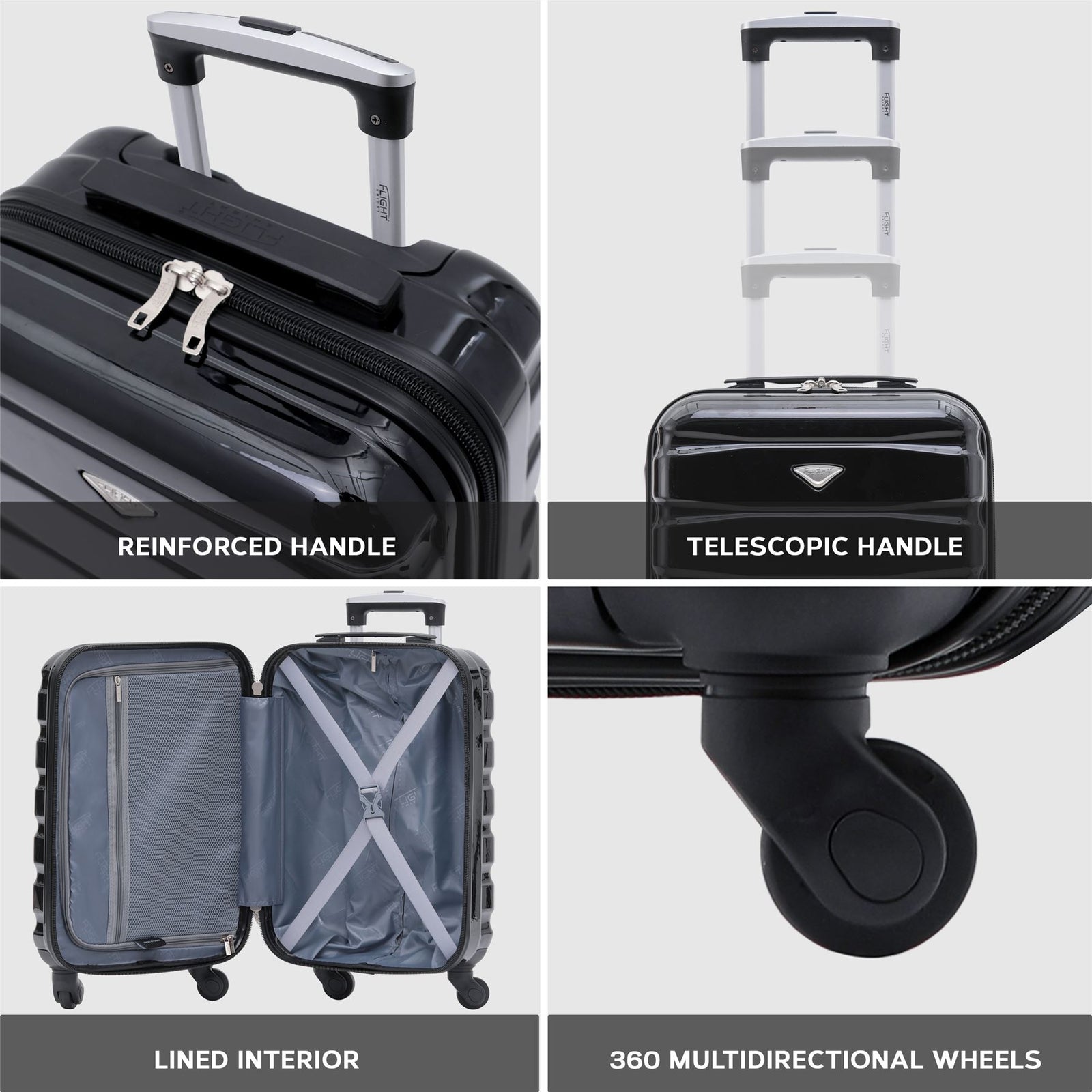 29" Large Suitcase Check-in Hold Luggage Hard Shell 4 Wheels Tsa Lock | Large | Black Gloss