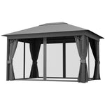 4 X 3metre Patio Gazebo Garden Shelter W/curtains Netting