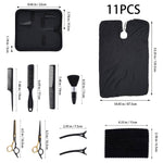 11-piece Hair Cutting Scissors Thinning Shears Set | Black & Gold