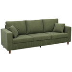 3 Seater Sofa With Wide Seat, Corduroy Upholstered | Green