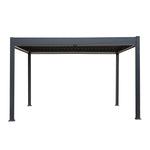 Anthracite Aluminium Pergola With White Blinds | 3m x 4m | Anthracite