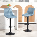 Set Of 2 Microfibre Retro Tub Bar Stools | Blue