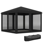 Heavy Duty Pop Up Gazebo With Removable Mesh Sidewall | Black
