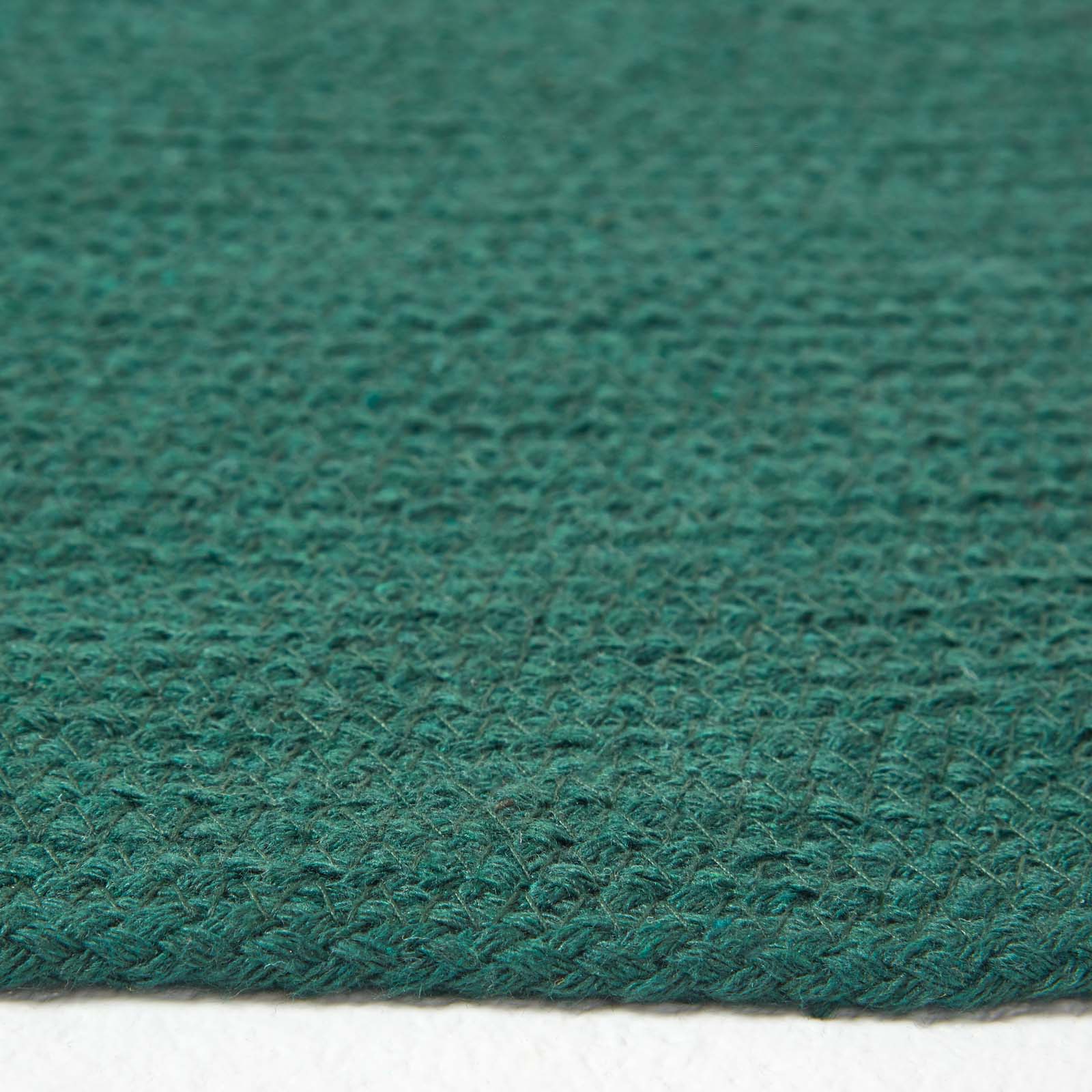 Handmade Woven Braided Oval Rug | 150cm x 95cm | Forest Green