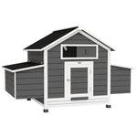 Chicken Coop With Nesting Box, Openable Top, Pull-out Tray | Grey