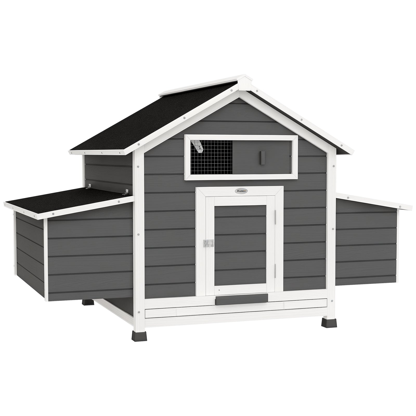 Chicken Coop With Nesting Box, Openable Top, Pull-out Tray | Grey