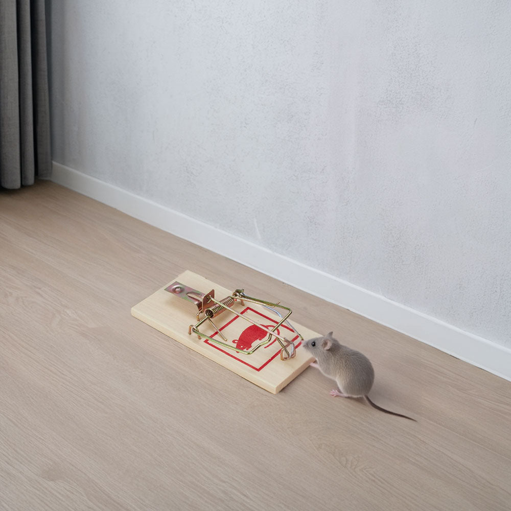 Set Of 8 Wooden Mouse Traps