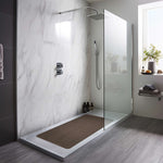 Reversible Pvc Shower Mat In Dual-colour | 75cm x 44cm | Brown & Grey