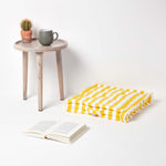 Cotton Thick Striped Floor Cushion | 50cm x 50cm | Yellow