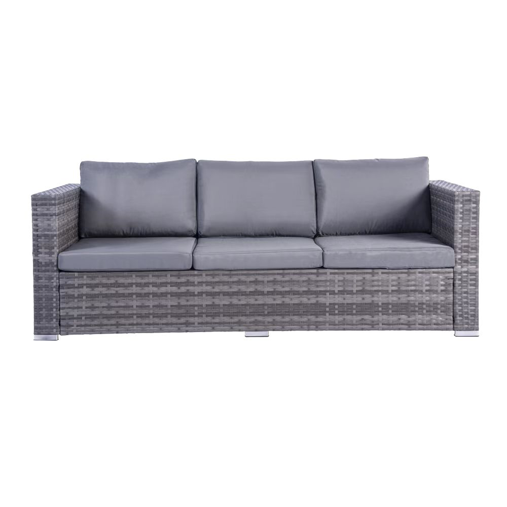 Dunham Grey 4-seater Rattan Sofa Set With Coffee Table For Stylish Outdoor Living | 4 | Grey