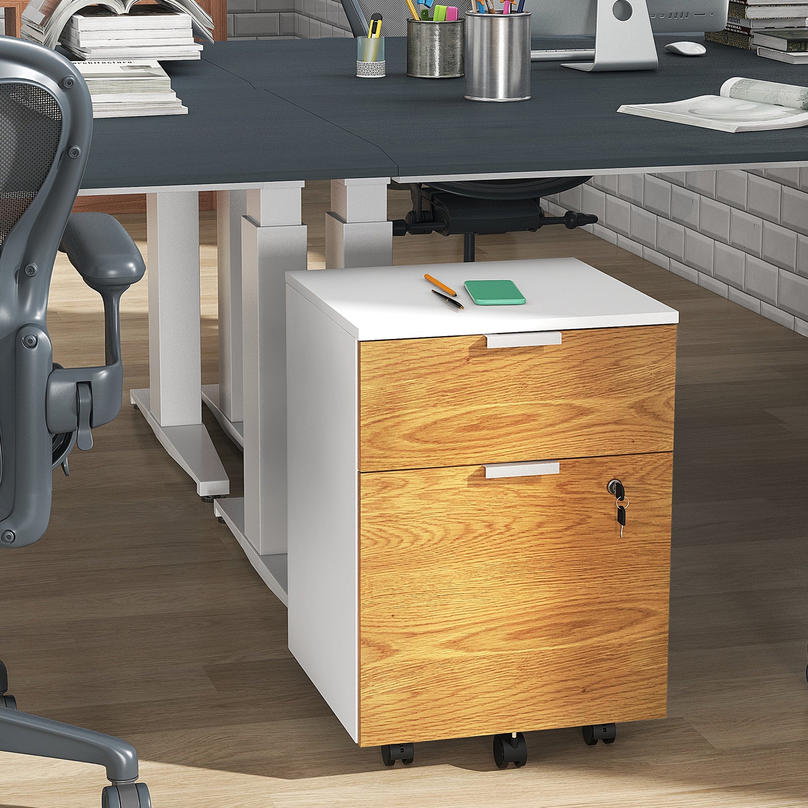 2 Drawer Filing Cabinet With Adjustable Hanging Bars