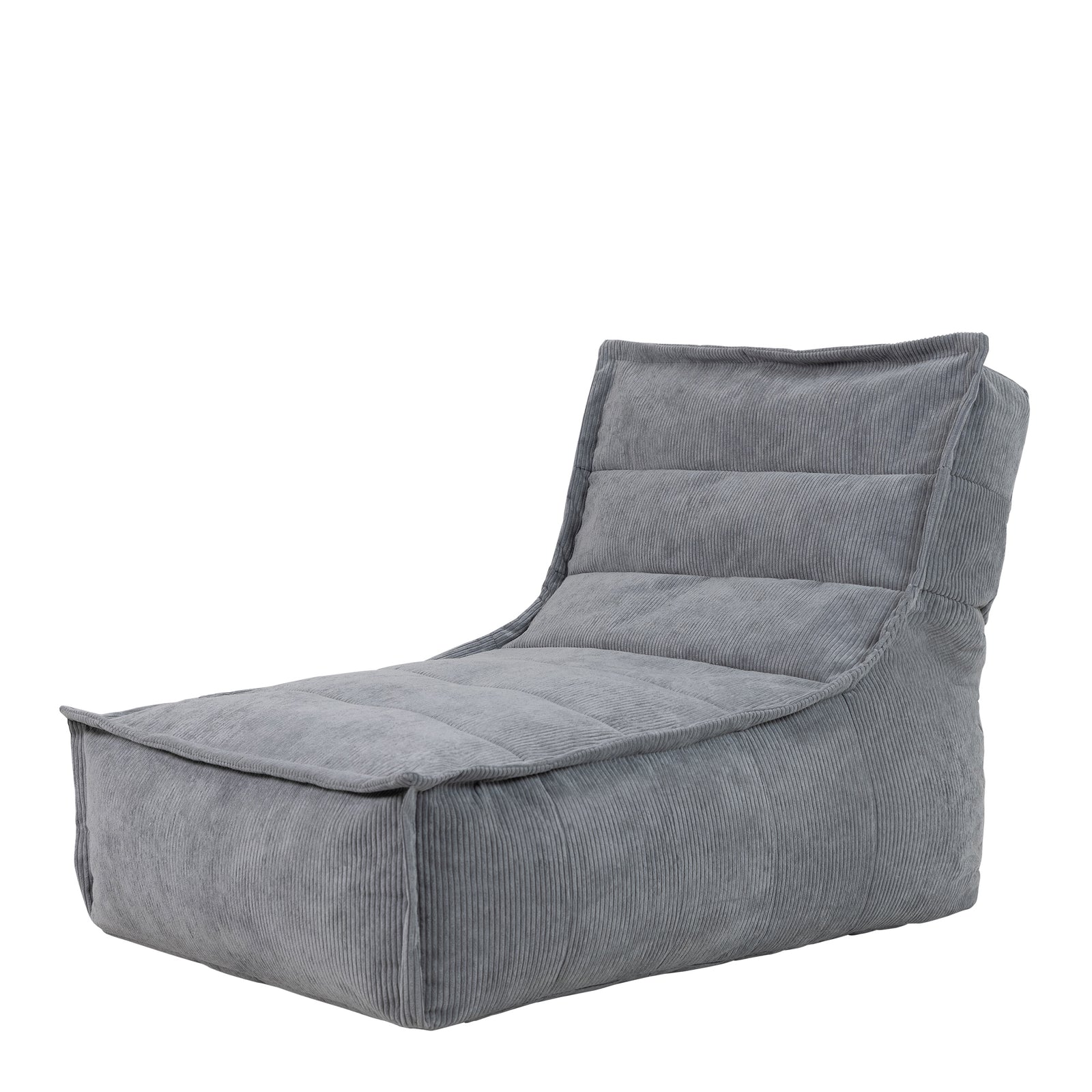 Otto Cord Lounger Bean Bag Chair, Charcoal Grey