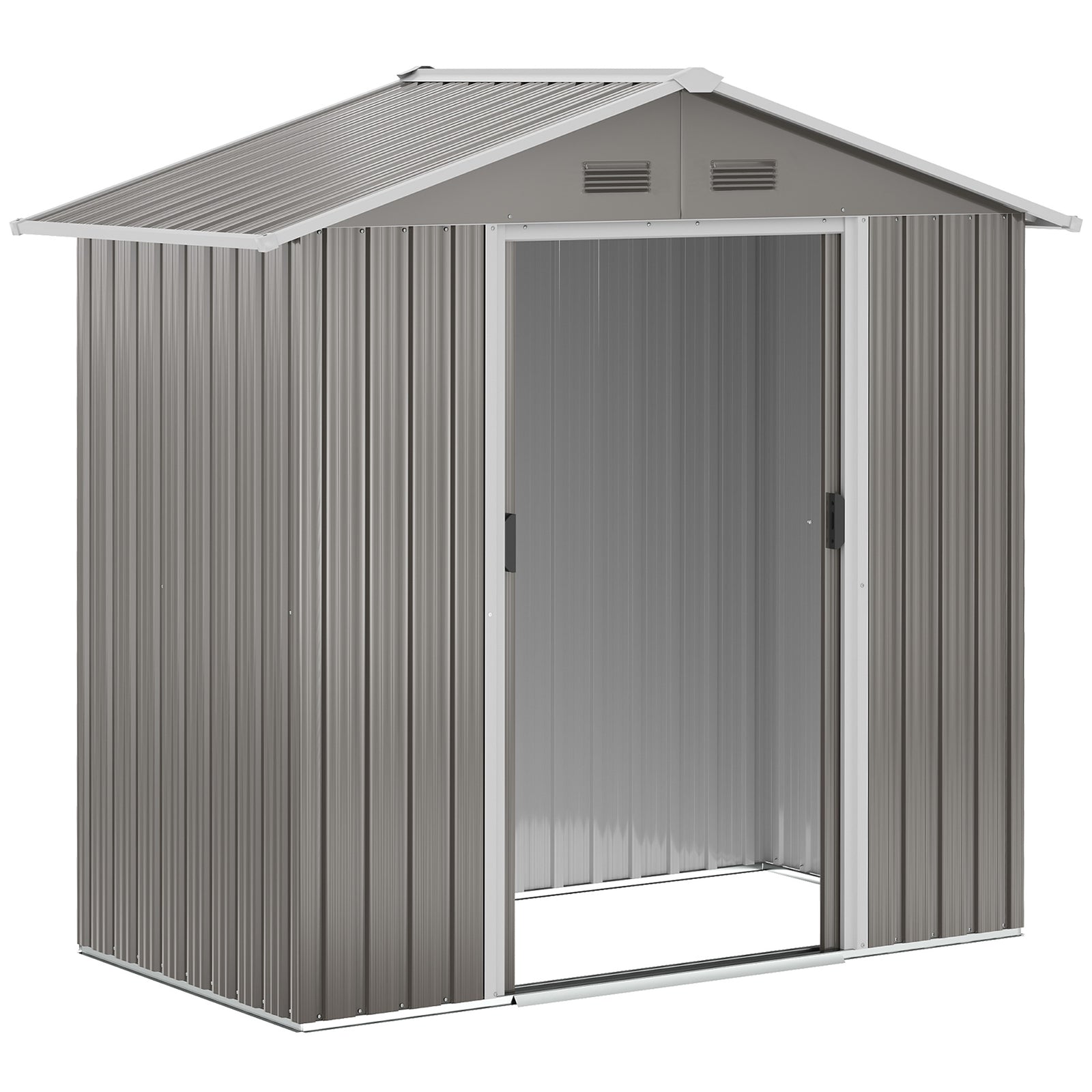 6.5ft X 3.5ft Garden Shed, Metal Shed Garden Outdoor Storage | Gray