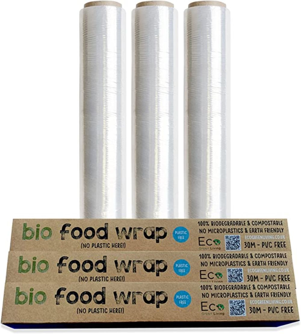Compostable Cling Film Without The Plastic - Recycled Packaging - 30cm X 30m | Set of 3 | Clear