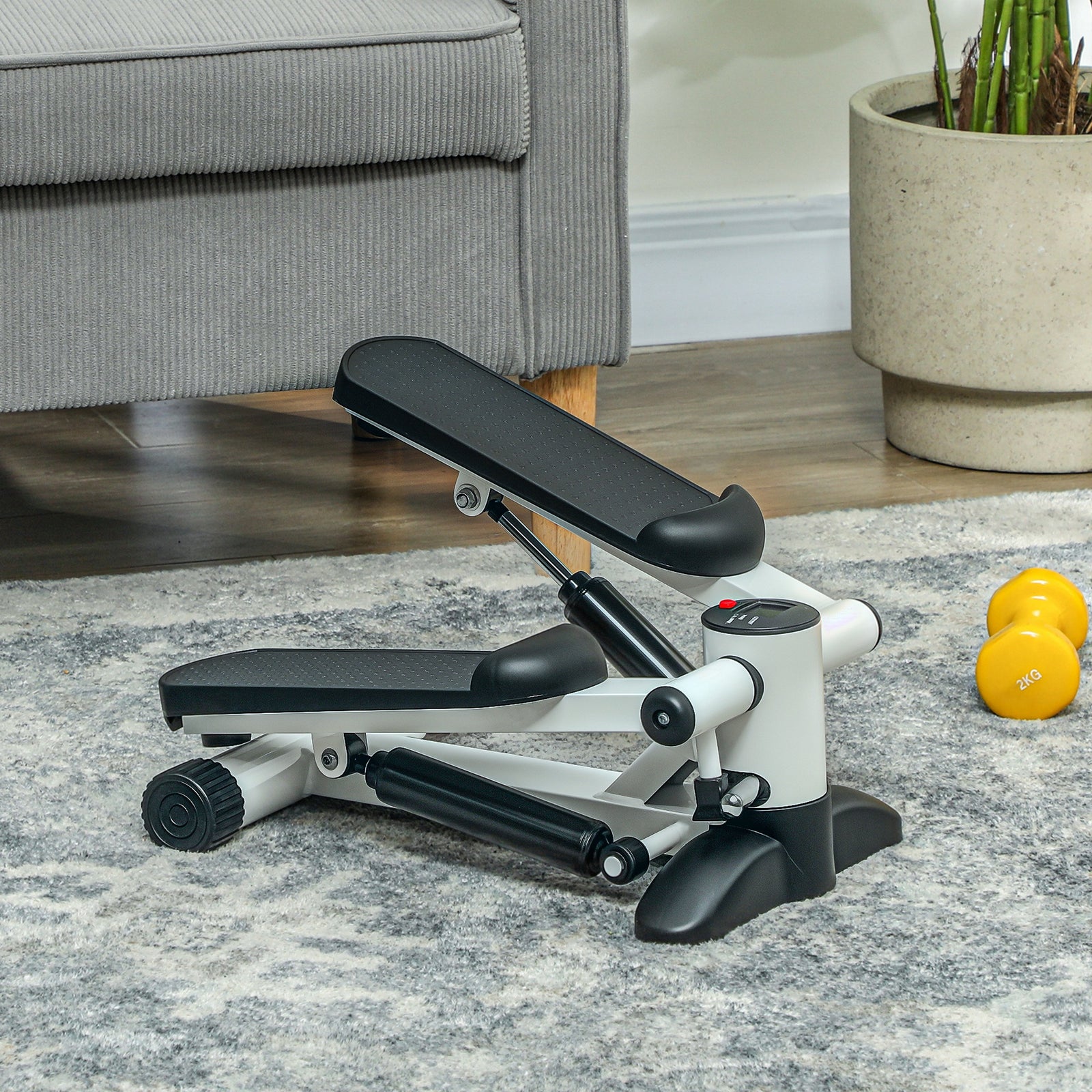 Mini Stepper,w/ Compact, Lcd Monitor | White