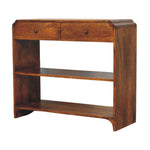Ellington Console Table, 2 Drawers, 2 Open Shelf, Brown