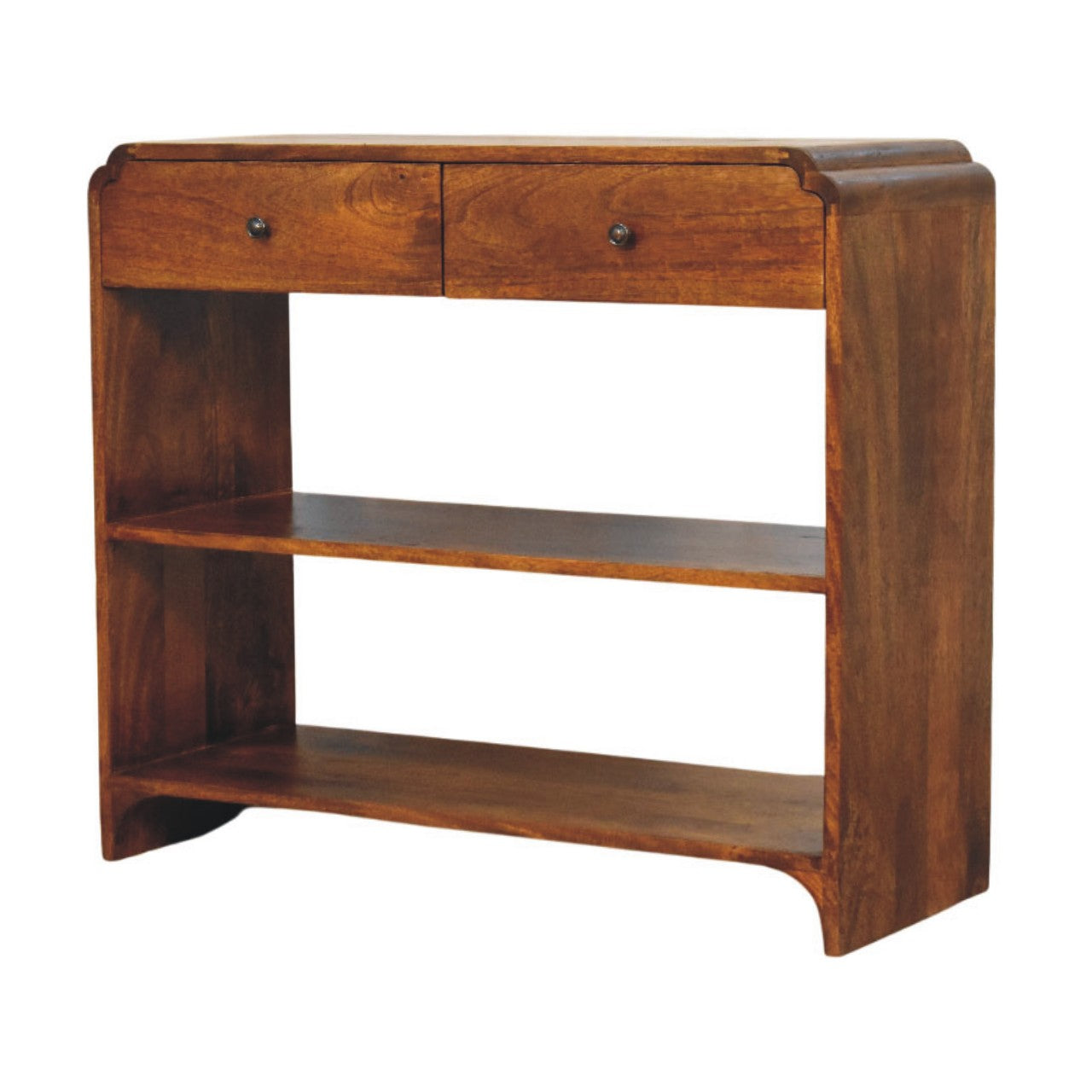 Ellington Console Table, 2 Drawers, 2 Open Shelf, Brown