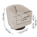 Modern Swivel Accent Chair With Leopard Print Cotton-linen Upholstery, Barrel Back Design, 360° Rotating Base & Foam Cushioned Seat