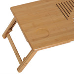 Portable Laptop Desk Notebook Tray Table Drawer Bamboo