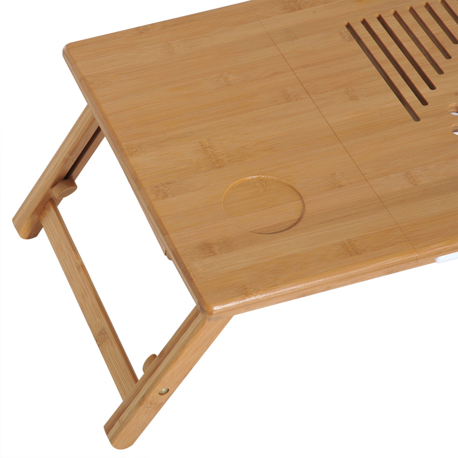 Portable Laptop Desk Notebook Tray Table Drawer Bamboo