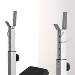 Adjustable Weight Bench With Squat Rack, Leg Developer, Grey