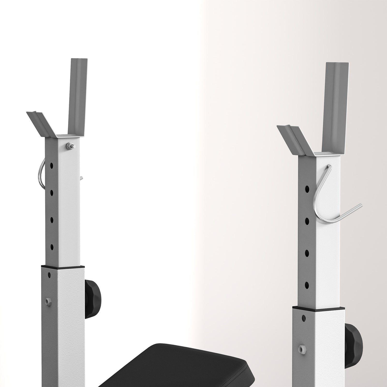 Adjustable Weight Bench With Squat Rack, Leg Developer, Grey