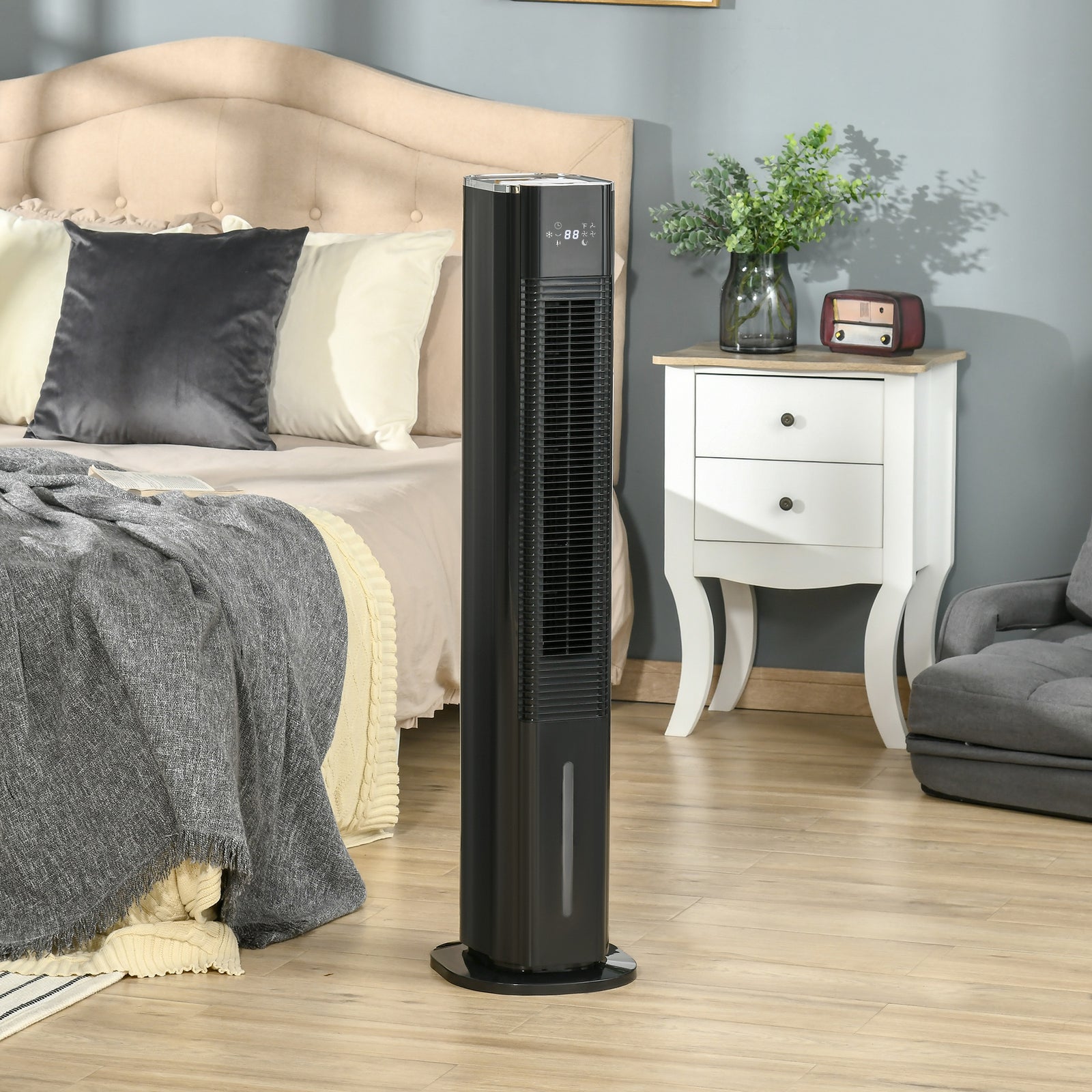 Quiet Air Cooler, Humidifier Evaporative Ice Cooling Fan | One Size | Black