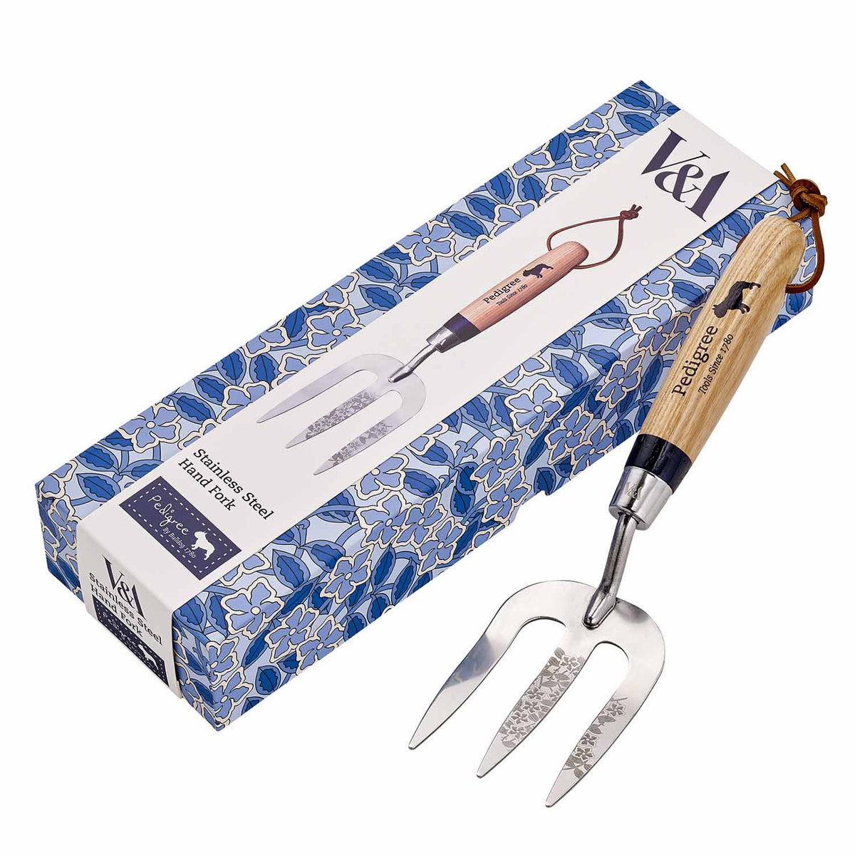 Pedigree V&a Stainless Steel Hand Fork With Fsc Ash Handle Gift Box | Set of 1 | Brown