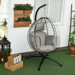 Swing Chair With Metal Stand, Foldable Basket, Cupholder