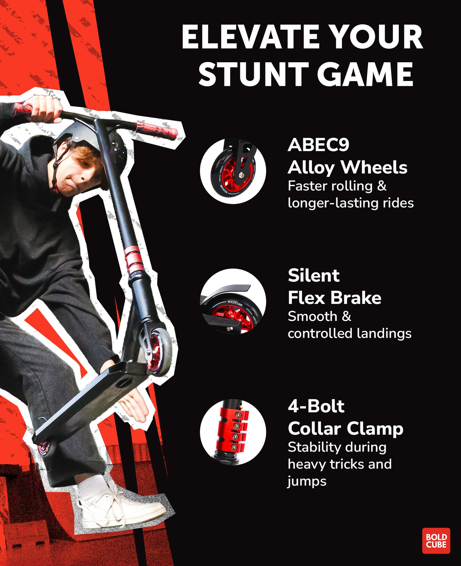 Deluxe Stunt Scooter | Black