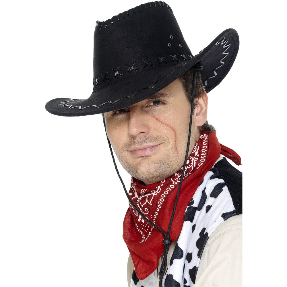 Suede Look Cowboy Hat | Black