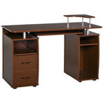 Office Desk With Keyboard Tray, Drawer | Brown
