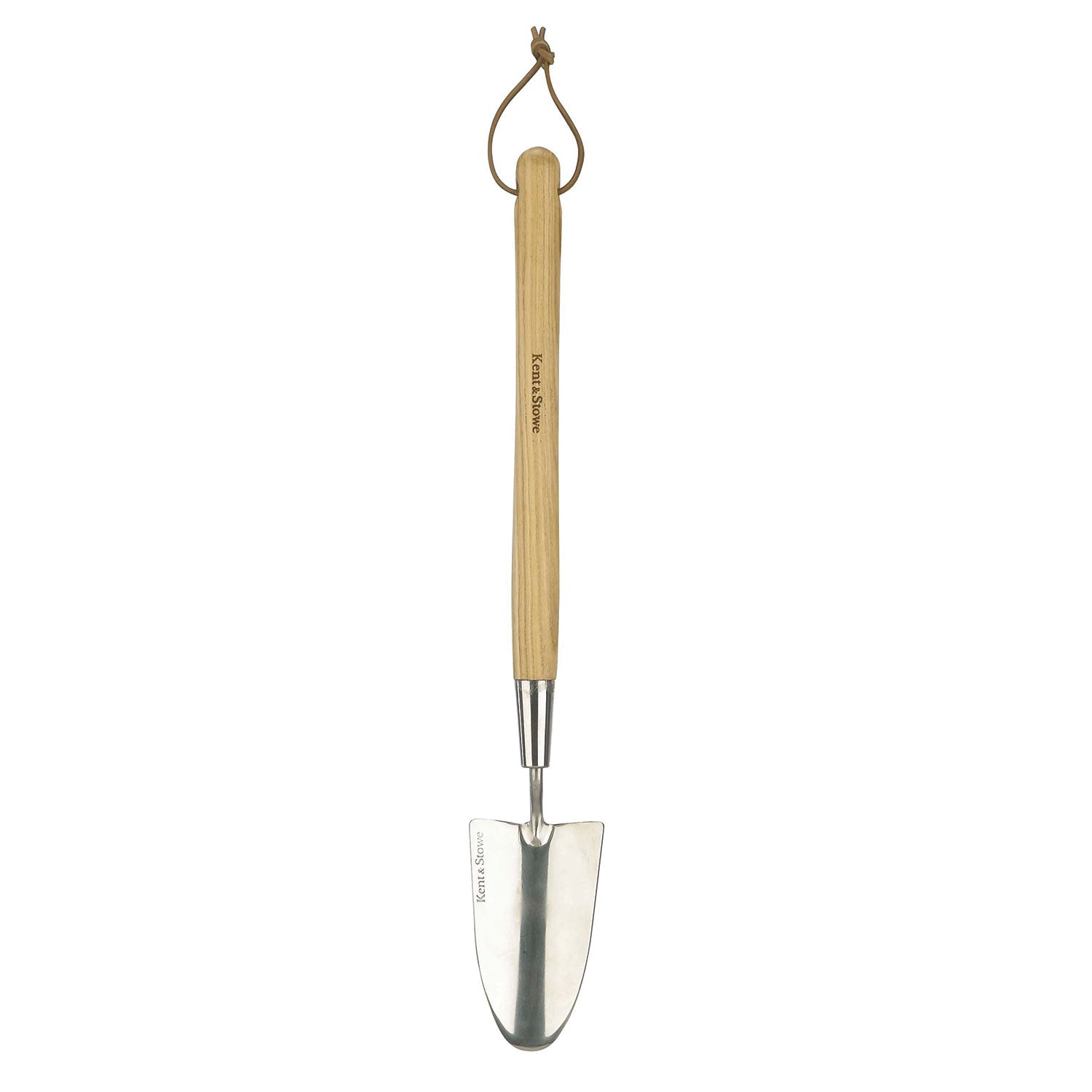 Stainless Steel Border Hand Trowel With Ash Wood Handle | Long