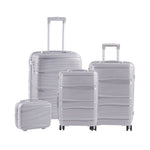 4pcs Lockable Travel Suitcase Set | Light Grey