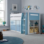 Lacy Storage Mid Sleeper Bed | Single | Blue