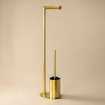 Paper Holder With Toilet Brush, Brushed Gold Pvd, Architect S+ Collection