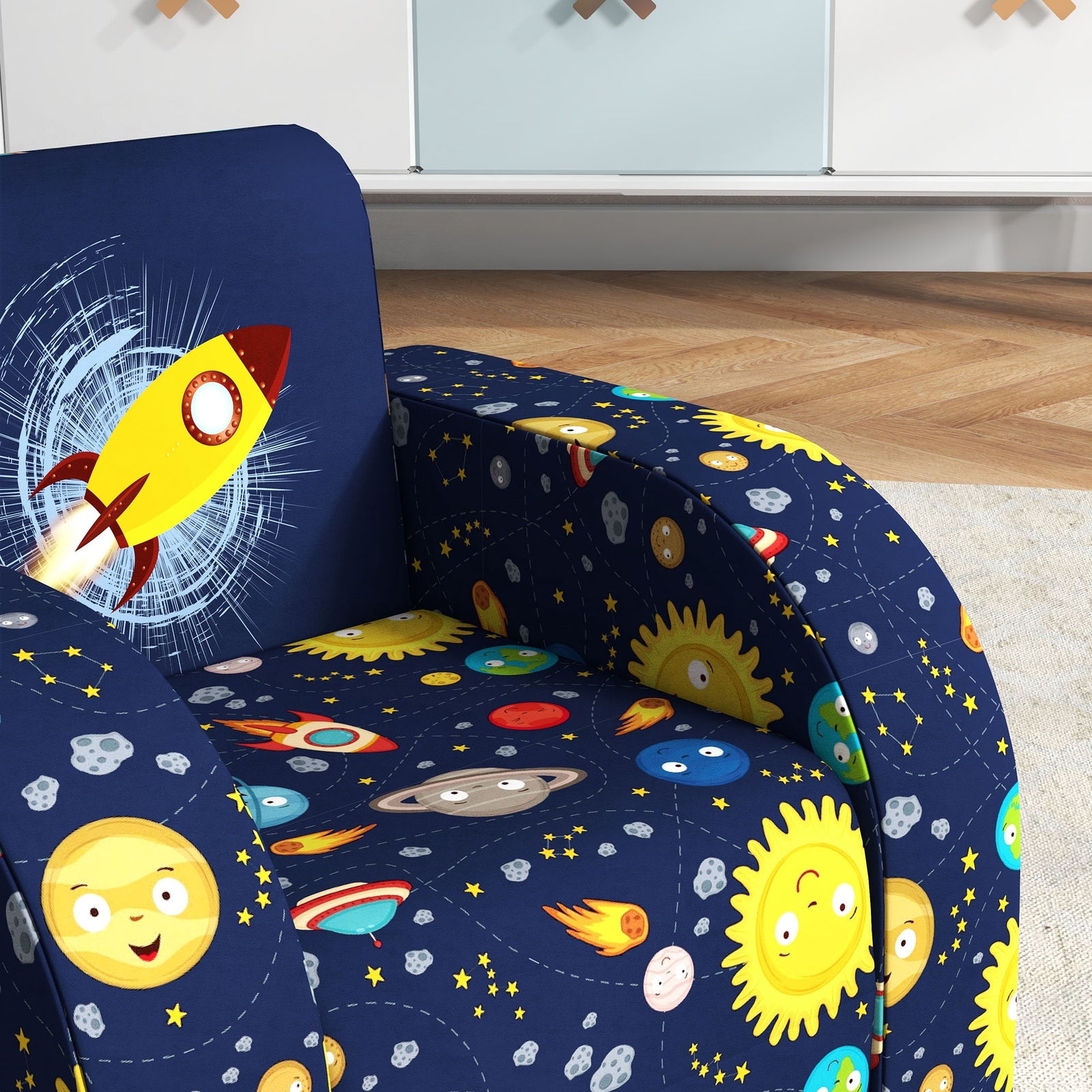 Kids Armchair, Foldable Toddler Chair For Bedroom | Blue