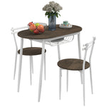 3pc Dining Table Set, Oval Table, Natural