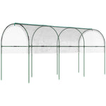Tomato Greenhouse With Hoops, Stakes And Ropes