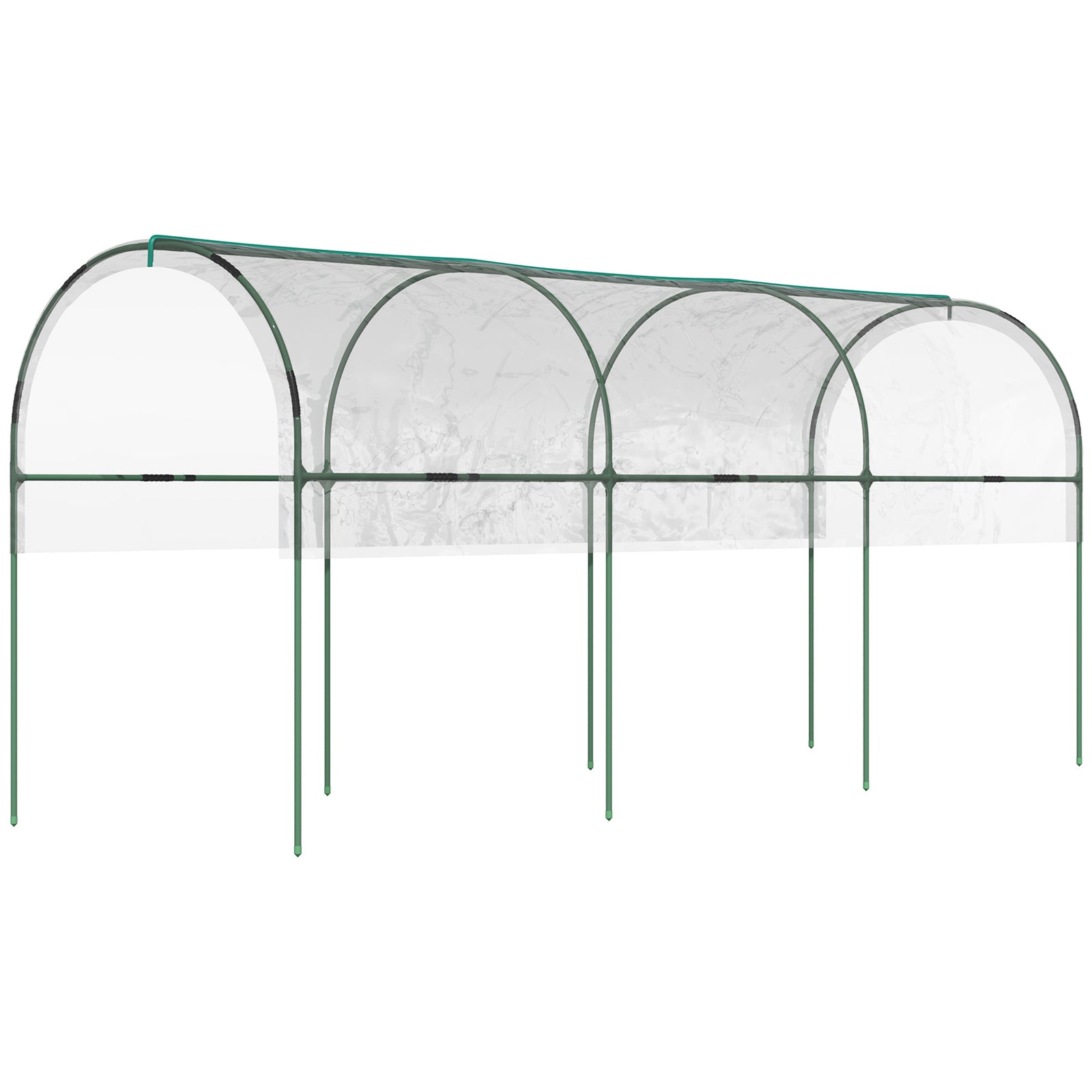 Tomato Greenhouse With Hoops, Stakes And Ropes