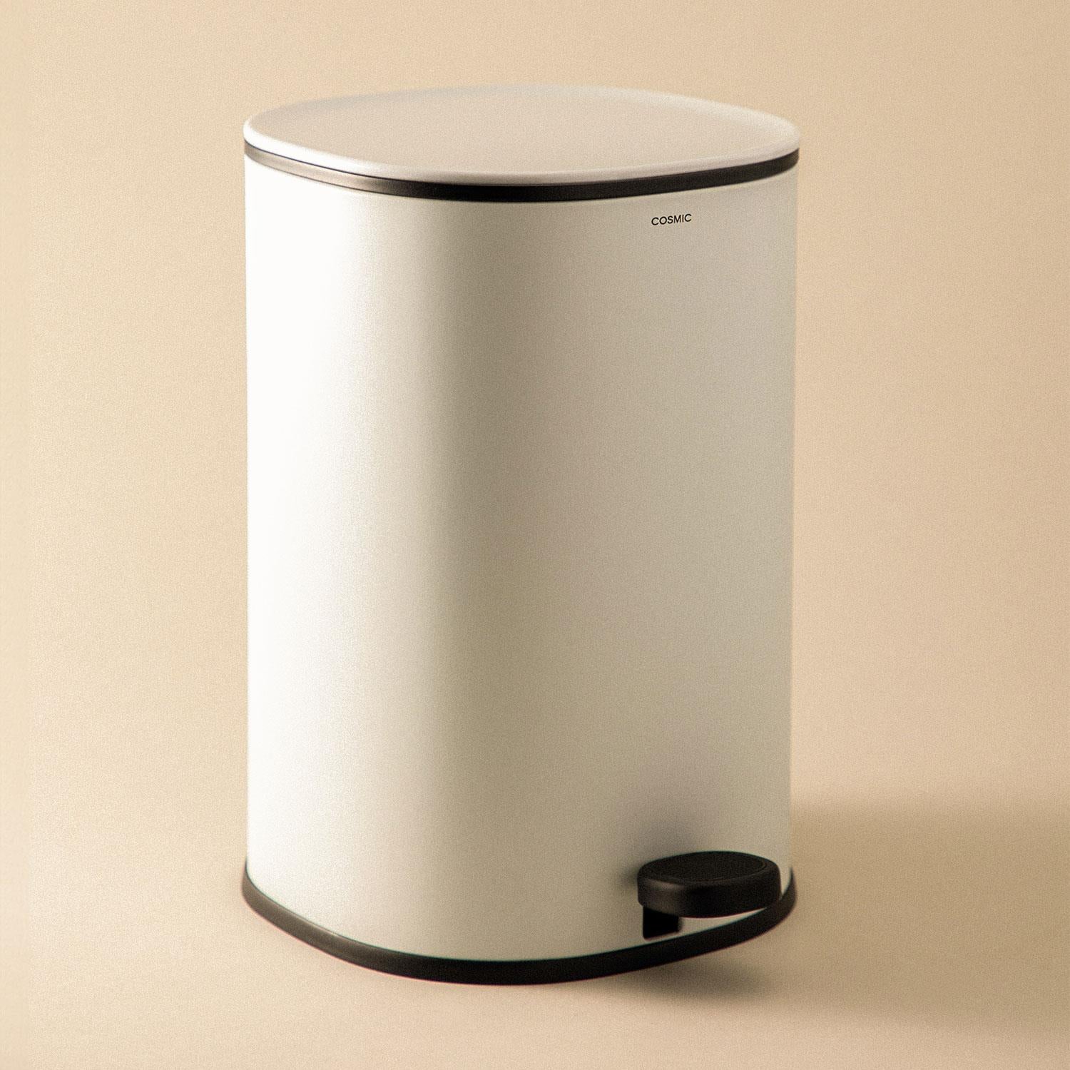 Bathroom Bin 5l, Pedal, Soft-close, Bucket, Essentials Collection | Matte White